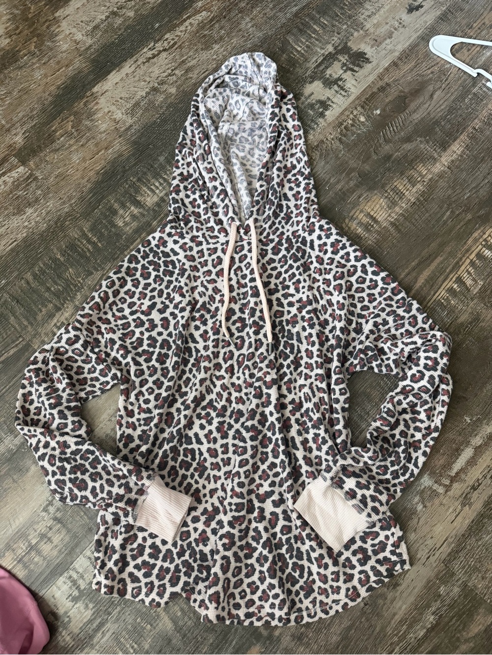 Victoria's Secret Pink and Brown Leopard Print Hooded Pullover